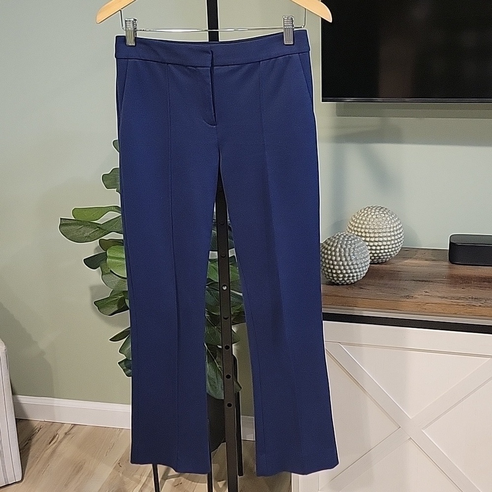 DIANE VON FURSTENBERG Navy Flat Front Trouser Pants 2. - Picture 2 of 5